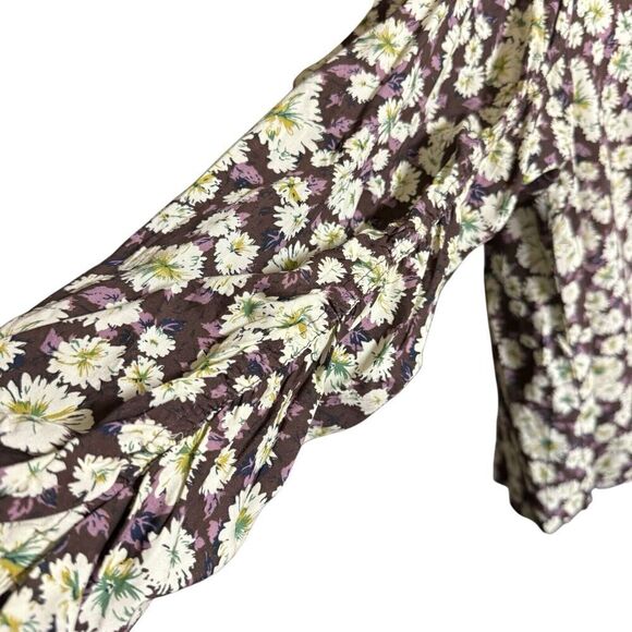 Easel Top Women's Blouse Floral Long Sleeve Rayon Small Cottagecore Feminine - Picture 4 of 8